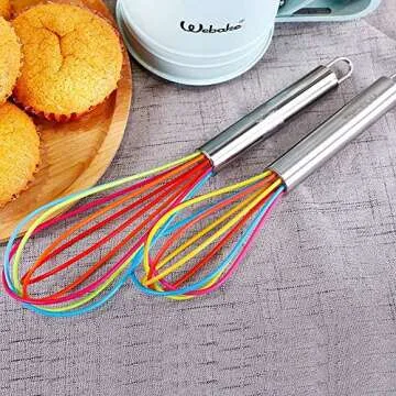 Webake 4-Piece Silicone Whisk Set for Versatile Cooking