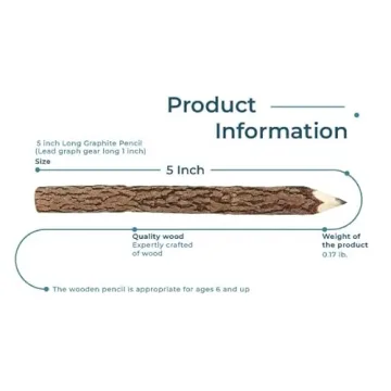 Rustic Wooden Tree Twig Pencils Set for Kids and Artists