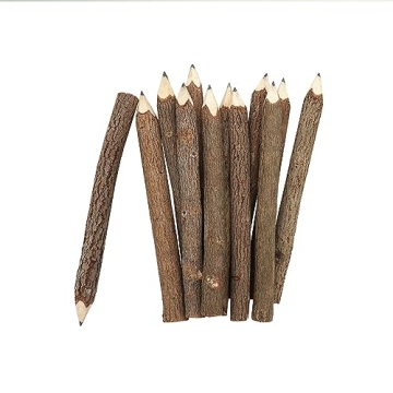 Rustic Wooden Tree Twig Pencils Set for Kids and Artists
