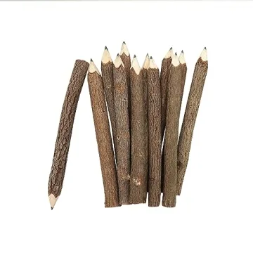 Rustic Wooden Tree Twig Pencils Set for Kids and Artists