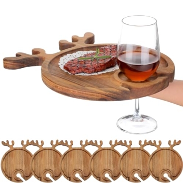 Maxcheck Christmas Charcuterie Boards with Wine Holder | Set of 6