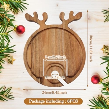 Maxcheck Christmas Charcuterie Boards with Wine Holder | Set of 6
