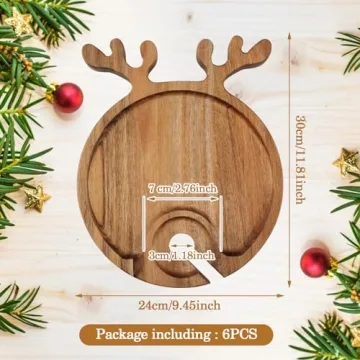 Maxcheck Christmas Charcuterie Boards with Wine Holder | Set of 6