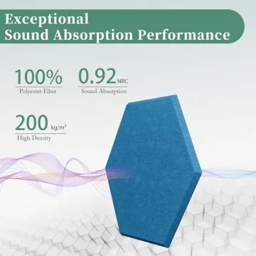 Hexagonal Acoustic Panels - 12 Pack for Enhanced Noise Reduction and DIY Style