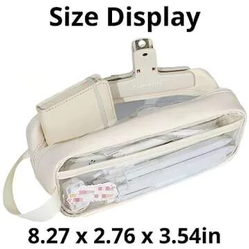 Big Capacity Pencil Case 5 Compartments Large Pencil Pouch Pen Bag Pencil Box Holder Organizer Simple Storage Aesthetic Stationery Cosmetic for Adults Men Women College Office Essentials (White)