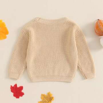 MAYUMMPY Toddler Baby Boy Girl Halloween Sweater Pumpkin Warm Pullover Sweatshirt Knitwear Knitted Fall Winter Clothes (Pumpkin Boo Beige Yellow, 0-3 Months)