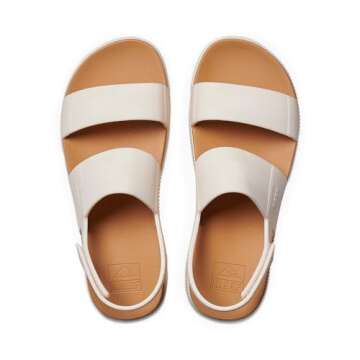 REEF Water Vista Higher Women's Platform Sandal, Adjustable Velcro Strap, Cloud, 8