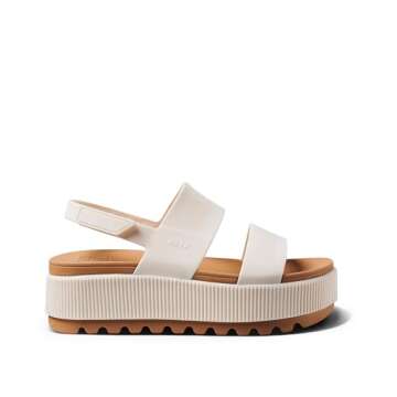 REEF Water Vista Higher Women's Platform Sandal, Adjustable Velcro Strap, Cloud, 8