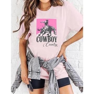Oversized Cowgirl Shirt - Vintage Western Graphic Tee