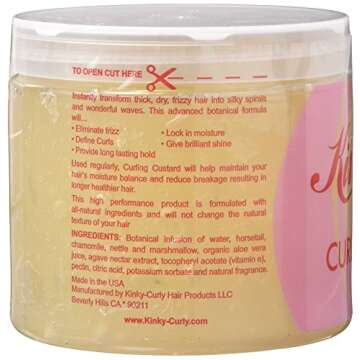 Kinky Curly Original Curling Custard Natural Styling Gel 16 oz