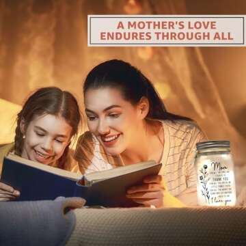 Macorner Lighted Mason Jar for Mothers Day Gift - Night Light