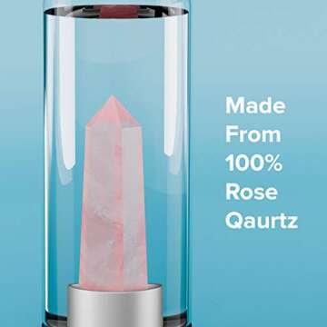 Simply Glamour Rose Quartz Crystal Healing Water Bottle