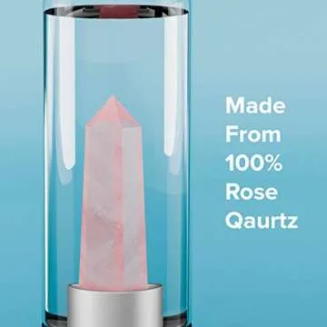 Simply Glamour Rose Quartz Crystal Healing Water Bottle