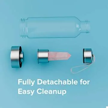 Simply Glamour Rose Quartz Crystal Healing Water Bottle