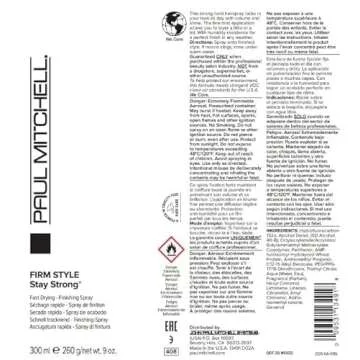 Paul Mitchell Stay Strong Finishing Hairspray, Long-Lasting Hold, Humidity-Resistant, For All Hair Types, 9 oz.