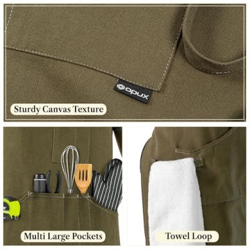 OPUX Chef Apron: Heavy-Duty Canvas for BBQ & Cooking
