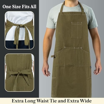 OPUX Chef Apron: Heavy-Duty Canvas for BBQ & Cooking