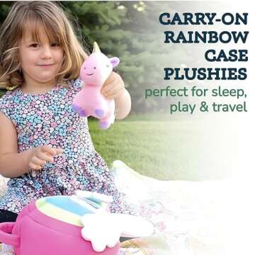 PixieCrush Unicorn Stuffed Animal Set - 5 Plush Toys Includes Narwhal, Puppycorn, Kittycorn, Rainbow and Pink Unicorn - Soft Colorful Plushies with Rainbow Carry Case - Gift for Girls Ages 3 and Up