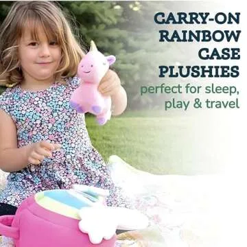 PixieCrush Unicorn Stuffed Animal Set - 5 Plush Toys Includes Narwhal, Puppycorn, Kittycorn, Rainbow and Pink Unicorn - Soft Colorful Plushies with Rainbow Carry Case - Gift for Girls Ages 3 and Up