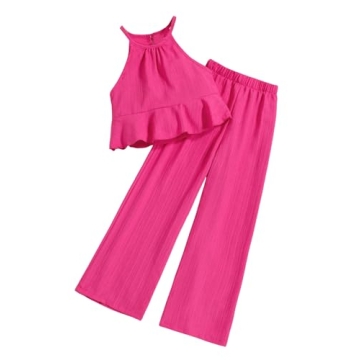 SweatyRocks Girl's Summer 2 Piece Ruffle Outfit Set