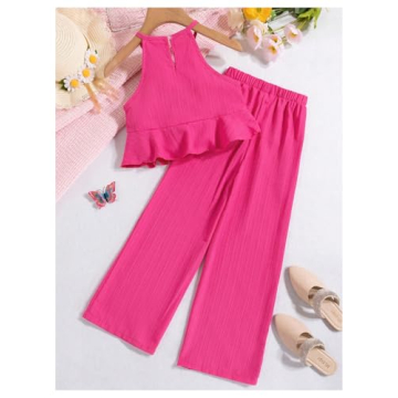 SweatyRocks Girl's Summer 2 Piece Ruffle Outfit Set