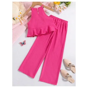 SweatyRocks Girl's Summer 2 Piece Ruffle Outfit Set