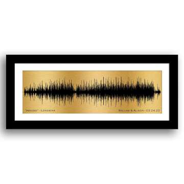 8th Bronze Wedding Anniversary Gift - Sound Wave Art