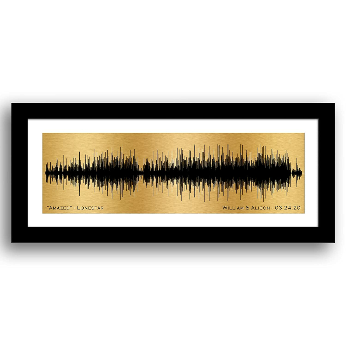 8th Bronze Wedding Anniversary Gift - Sound Wave Art