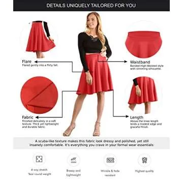 Simlu Black A Line Midi Skirt, Black Midi Skirt For Women, Black Pleated Midi Skirt,XX-Large