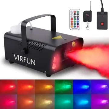 VIRFUN 6 LED Fog Machine: Remote Control with 12 Color Effects
