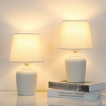 Sucolite Small Table Lamps Set of 2 - Modern Bedside Lights for Any Space