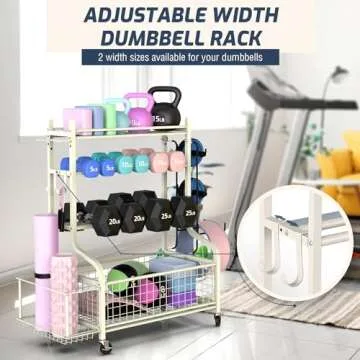 PLKOW Multifunctional Dumbbell Rack for Home Gym Storage