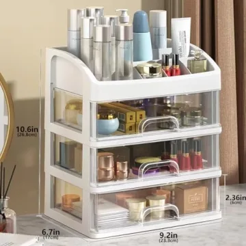 Stylish Makeup Organizer with 3 Drawers for All Ages