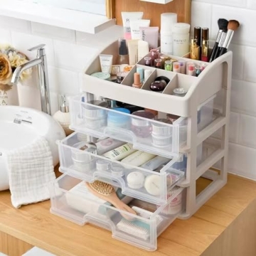Stylish Makeup Organizer with 3 Drawers for All Ages