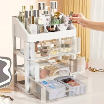 Stylish Makeup Organizer with 3 Drawers for All Ages