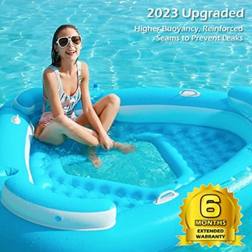 Jasonwell Inflatable Pool Float with Cup Holders