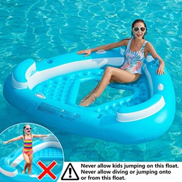 Jasonwell Inflatable Pool Float with Cup Holders