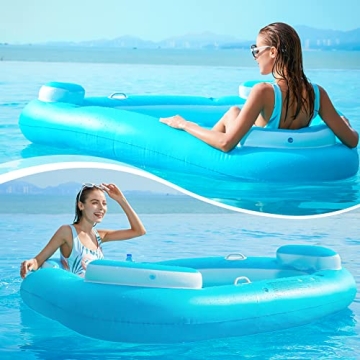 Jasonwell Inflatable Pool Float with Cup Holders