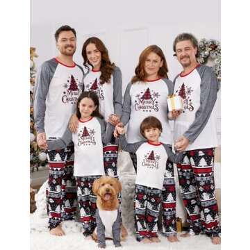 PATPAT Matching Christmas Pjs for Family Merry Christmas Pajamas Mommy and Me Pajamas Grey Xmas Holi...