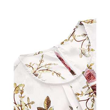 Elegant Floral Print Blouse with Cap Sleeves for Women