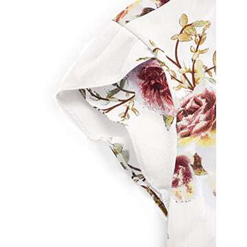 Elegant Floral Print Blouse with Cap Sleeves for Women