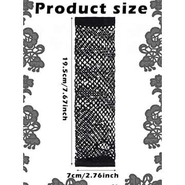 Bencailor 4 Pairs Long Rhinestone Fingerless Fishnet Gloves Steampunk Fish Net Arm Sleeve 80s Costume Halloween for Women