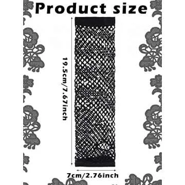 Bencailor 4 Pairs Long Rhinestone Fingerless Fishnet Gloves Steampunk Fish Net Arm Sleeve 80s Costume Halloween for Women