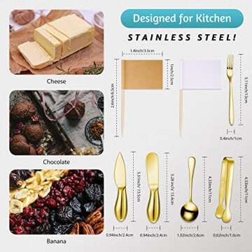 Patelai Charcuterie Board Accessories Cheese Spreader Knife Set Charcuterie Utensils Butter Knife St...