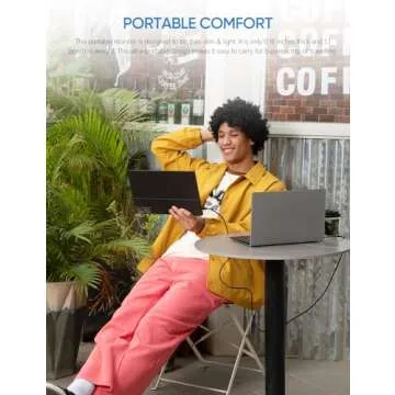 ARZOPA Portable Monitor, 14.0" Ultra Slim Portable Laptop Monitor FHD 1080P External Display with Dual Speakers Second Screen for Laptop PC Phone Xbox PS4/5 Switch - A1 GAMUT Slim