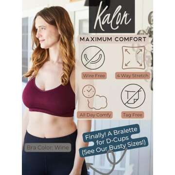 Kalon Women’s 4 Pack Demi Bralette - Comfort & Style