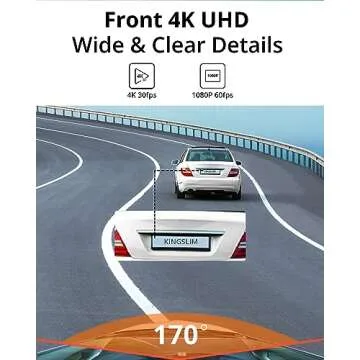 Kingslim D5-4K Dash Cam with WiFi - Front Dash Camera for Cars with GPS and Speed, Sony Night Vision, Support APP and 256GB Max