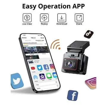 Kingslim D5-4K Dash Cam with WiFi - Front Dash Camera for Cars with GPS and Speed, Sony Night Vision, Support APP and 256GB Max