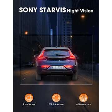 Kingslim D5-4K Dash Cam with WiFi - Front Dash Camera for Cars with GPS and Speed, Sony Night Vision, Support APP and 256GB Max