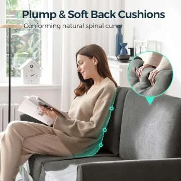 LINSY Loveseat Sofa Small Couch - Comfy 58" Small Loveseat for Small Spaces Modern Couches with Thick Cushion, Ergonomic Design Soft Sofa for Living Room Bedroom Apartment (Dark Grey)